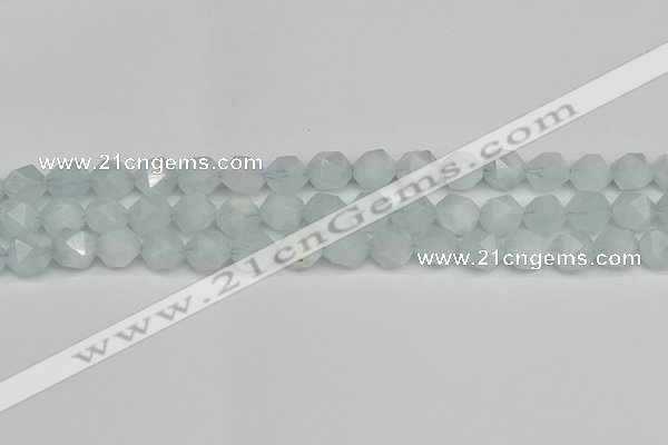 CNG7261 15.5 inches 8mm faceted nuggets aquamarine beads