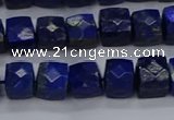CNG7489 15.5 inches 8*8mm faceted nuggets lapis lazuli beads