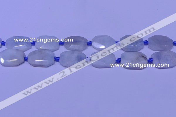 CNG7520 15.5 inches 18*25mm - 25*35mm faceted freeform aquamarine beads