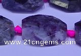 CNG7525 15.5 inches 18*25mm - 25*35mm faceted freeform tourmaline beads