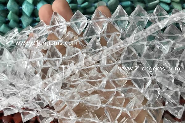 CNG7700 13*20mm - 15*25mm faceted freeform white crystal beads