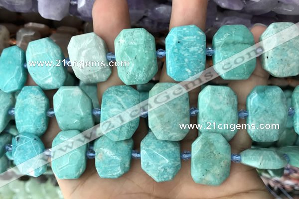 CNG7786 13*18mm - 15*25mm faceted freeform Russian amazonite beads