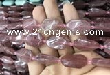CNG7808 13*18mm - 18*25mm faceted freeform strawberry quartz beads