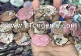 CNG7838 22*30mm - 25*35mm faceted freeform rhodochrosite beads