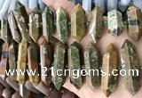 CNG7938 15.5 inches 10*22mm - 12*45mm faceted nuggets rhyolite beads