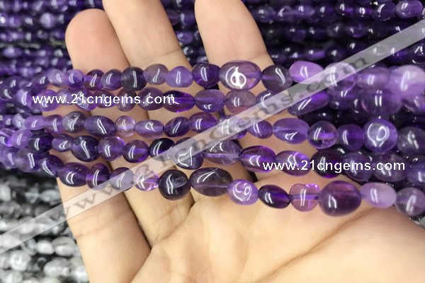 CNG8004 15.5 inches 6*8mm nuggets amethyst beads wholesale