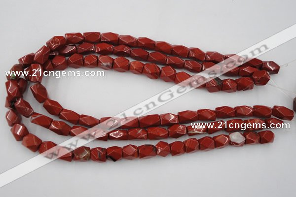 CNG809 15.5 inches 9*13mm faceted nuggets red jasper beads