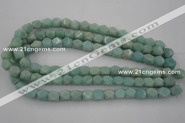 CNG819 15.5 inches 9*12mm faceted nuggets amazonite beads