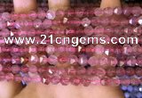 CNG8695 15.5 inches 6mm faceted nuggets strawberry quartz beads