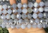 CNG8708 15.5 inches 12mm faceted nuggets blue chalcedony beads