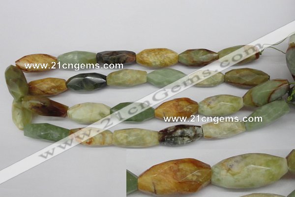 CNG884 15.5 inches 14*32mm faceted rice gemstone nugget beads