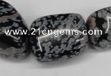 CNG91 15.5 inches 14*16mm - 20*30mm nuggets snowflake obsidian beads