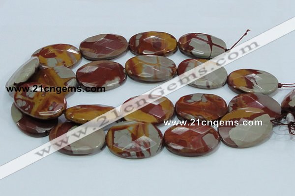 CNJ05 15.5 inches 30*40mm faceted oval natural noreena jasper beads