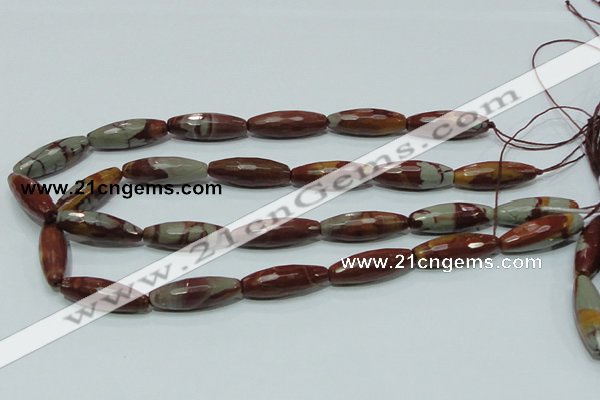 CNJ30 15.5 inches 10*30mm faceted rice natural noreena jasper beads