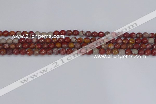 CNJ308 15.5 inches 4mm faceted round noreena jasper beads