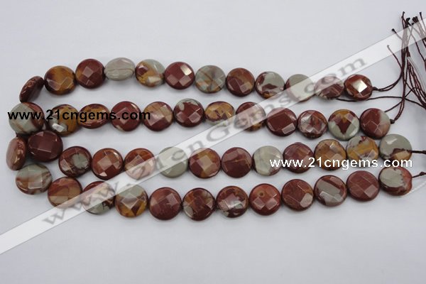 CNJ44 15.5 inches 16mm faceted coin noreena jasper beads