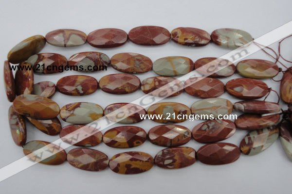CNJ51 15.5 inches 15*30mm faceted oval noreena jasper beads