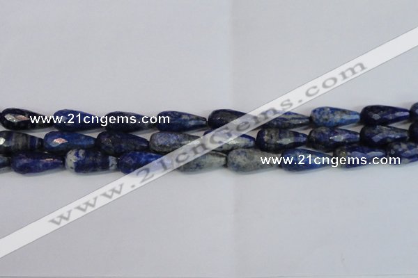 CNL1607 15.5 inches 12*25mm faceted teardrop lapis lazuli beads