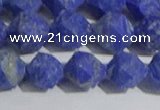 CNL1667 15.5 inches 10mm faceted nuggets matte lapis lazuli beads