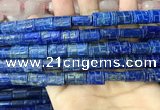 CNL1682 15.5 inches 10*13mm - 10*15mm carved flat tube lapis lazuli beads