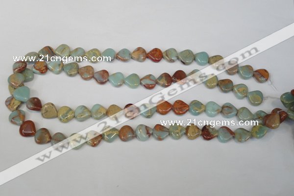 CNS186 15.5 inches 12*12mm triangle natural serpentine jasper beads
