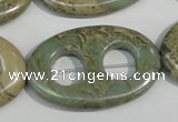 CNS270 15.5 inches 25*40mm carved oval natural serpentine jasper beads