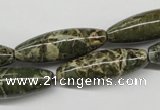 CNS519 15.5 inches 10*30mm rice natural serpentine jasper beads