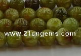 CNS602 15.5 inches 8mm round green dragon serpentine jasper beads