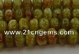 CNS610 15.5 inches 4*6mm rondelle green dragon serpentine jasper beads