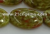 CNS637 15.5 inches 22*30mm oval green dragon serpentine jasper beads