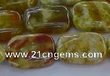 CNS672 15.5 inches 13*18mm rectangle green dragon serpentine jasper beads
