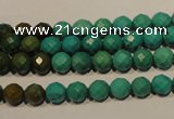 CNT130 15.5 inches 6mm faceted round natural turquoise beads
