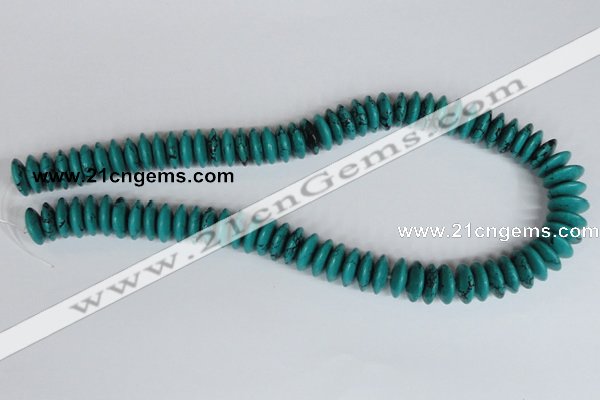 CNT27 16 inches 6*15mm rondelle natural turquoise beads wholesale
