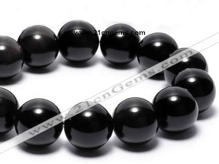 COB07 15.5 inches 18mm round black obsidian gemstone beads wholesale