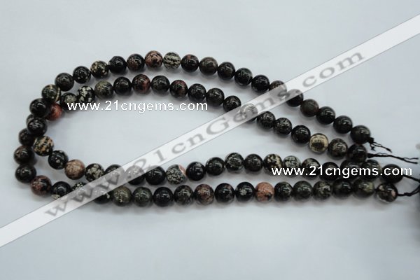 COB170 15.5 inches 10mm round snowflake obsidian beads