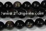 COB255 15.5 inches 12mm round golden obsidian beads wholesale