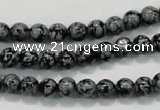 COB51 15.5 inches 6mm round Chinese snowflake obsidian beads