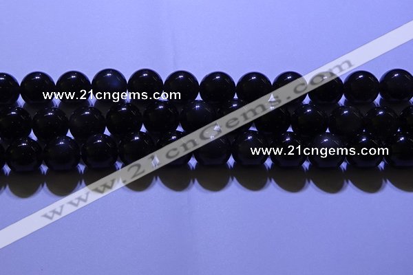 COB705 15.5 inches 14mm round ice black obsidian beads wholesale