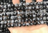 COB760 15.5 inches 8mm round snowflake obsidian beads wholesale