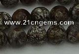 COB813 15.5 inches 10mm faceted round red snowflake obsidian beads