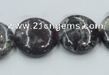 COJ01 15.5 inches 20mm flat round blood jasper gemstone beads