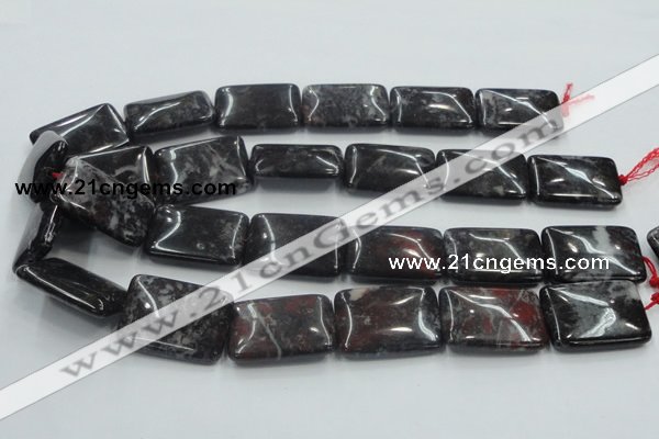 COJ06 15.5 inches 22*30mm rectangle blood jasper gemstone beads