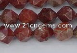 COJ1007 15.5 inches 8mm faceted nuggets pomegranate jasper beads