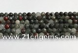 COJ486 15.5 inches 10mm faceted round blood jasper beads wholesale