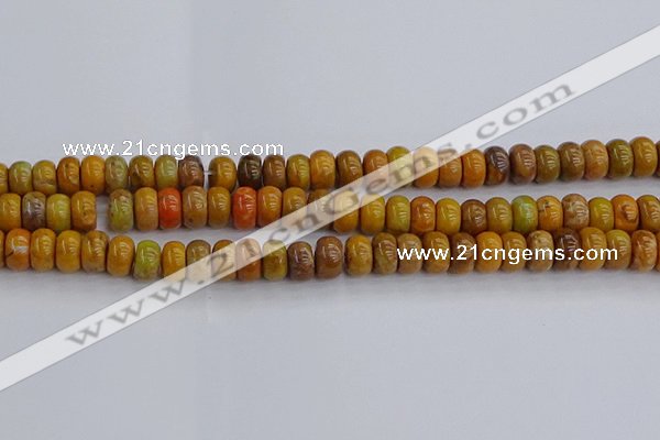 COJ612 15.5 inches 5*8mm rondelle orpiment jasper beads