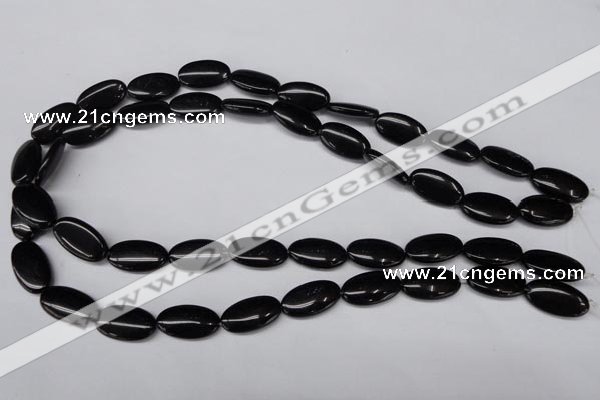 CON33 15.5 inches 10*18mm oval black onyx gemstone beads