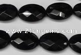 CON66 15.5 inches 15*20mm faceted oval black onyx gemstone beads