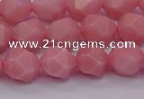 COP1223 15.5 inches 10mm faceted nuggets Chinese pink opal beads