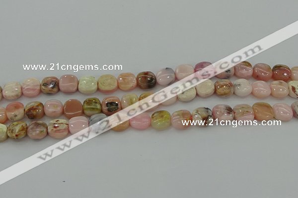 COP1298 15.5 inches 10*10mm square natural pink opal beads
