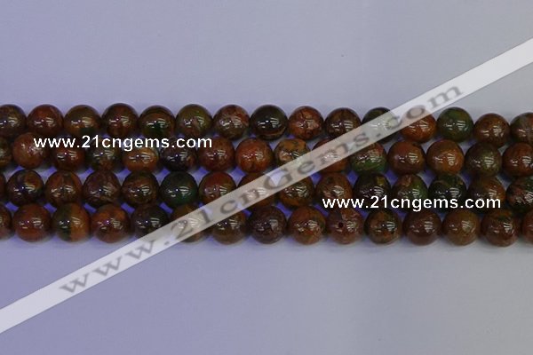 COP1365 15.5 inches 14mm round African green opal beads wholesale